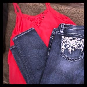 Miss me jeans and torrid blouse